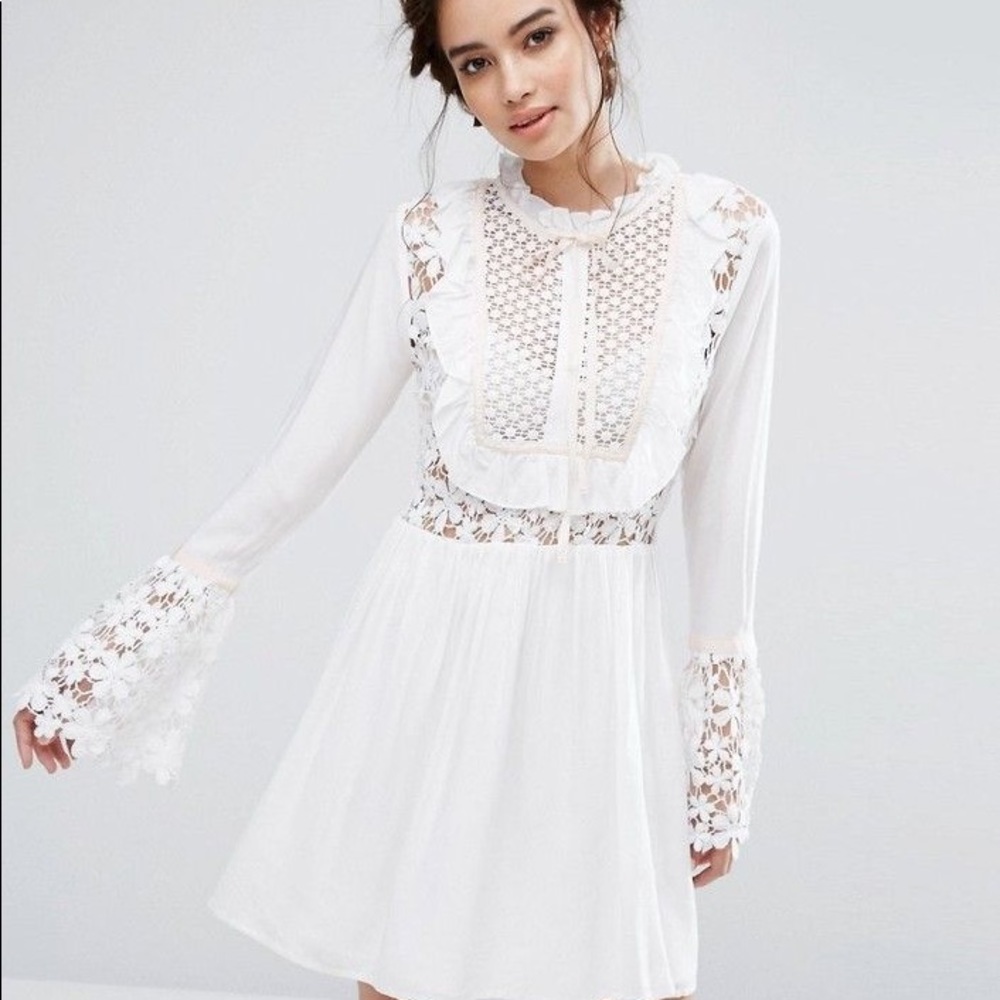 ASOS endless rose lace bell sleeve dress